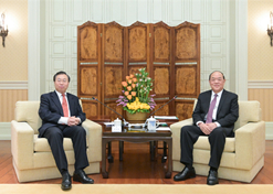 2024年2月26日，澳门特区行政长官贺一诚会见国药集团党委书记、董事长刘敬桢一行，双方就推动大健康产业发展、横琴粤澳深度合作区建设等议题交换意见